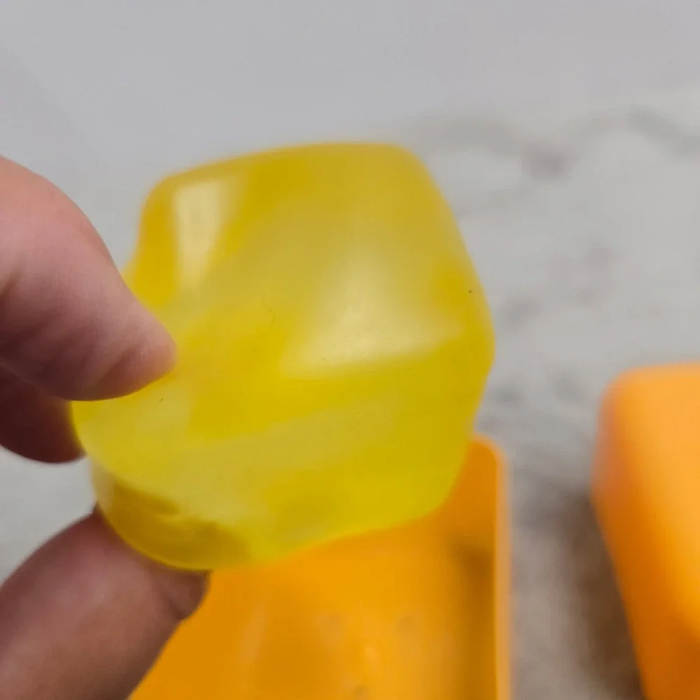 Bullsitoy NeeDoh Nice Cube Yellow Squishy Fidget Toy with Orange Case
